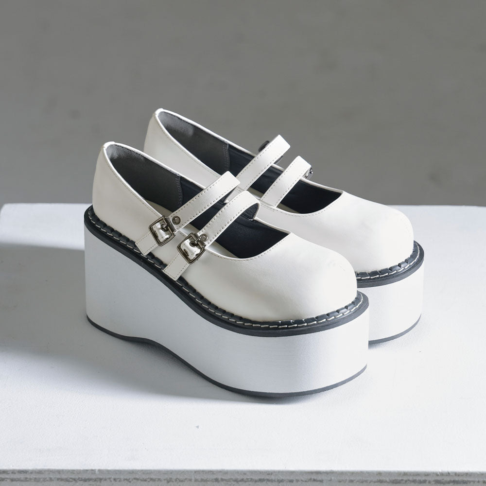 厚底Wストラップサブジラパンプス – レディースファッション通販の夢