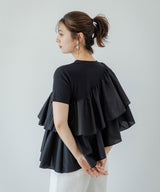 アシンメトリーフリルTシャツ