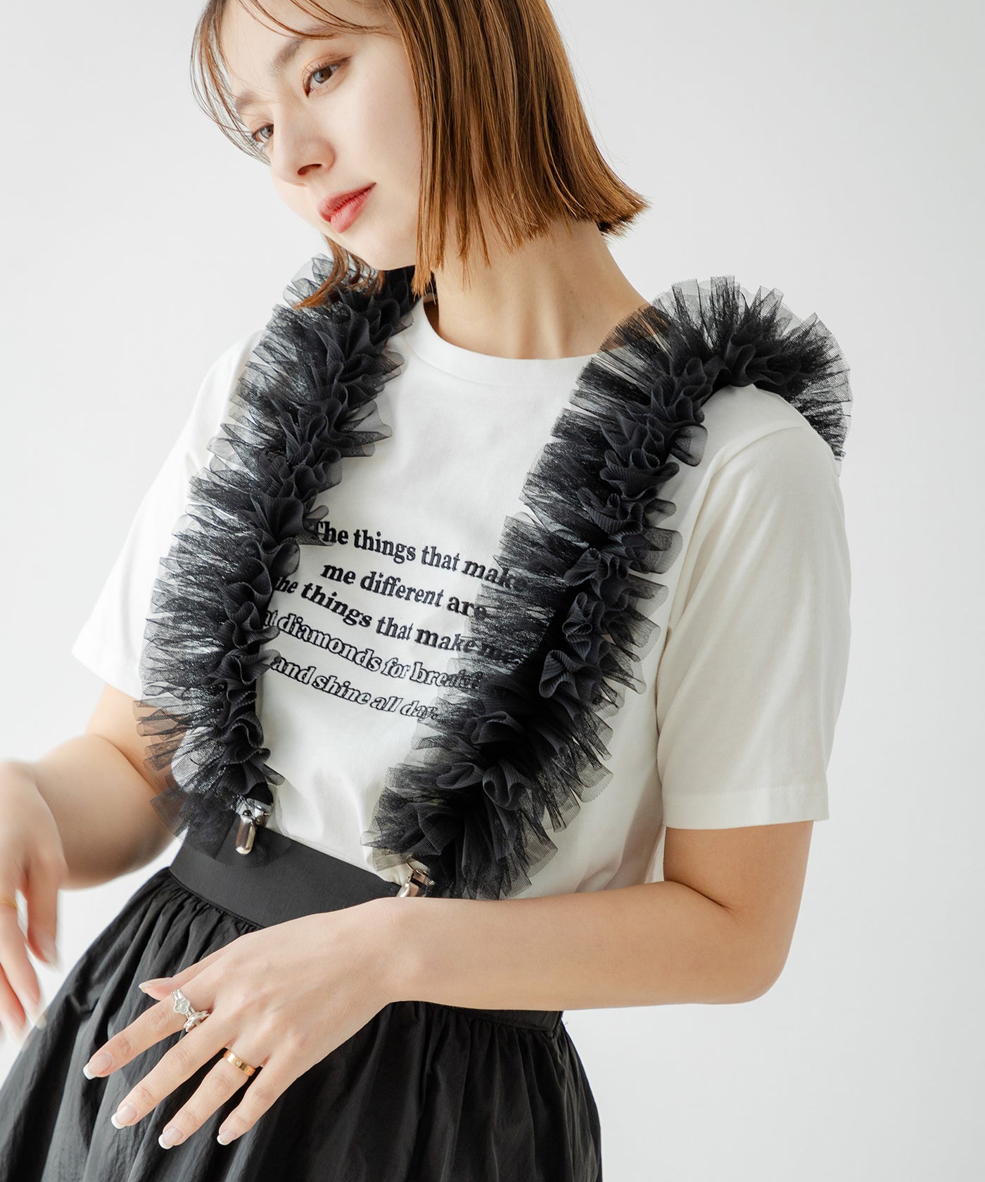 チュールフリルサスペンダー – レディースファッション通販の夢