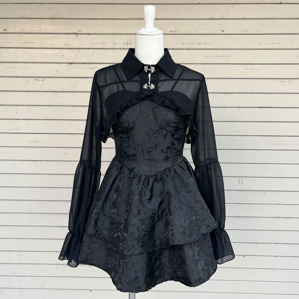 Bebe ワンピース ボレロ ブラウスセット 限定商品】ボレロ＋ジャンパースカート＋ブラウス3点セット