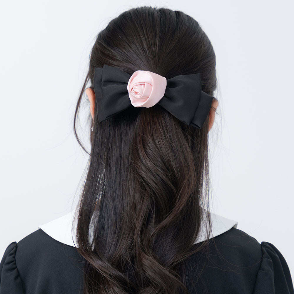 ハンドメイドリボン　おまとめ品　バレッタ　シューズクリップ　ヘアピン　ローズ h7752-p_01.jpg