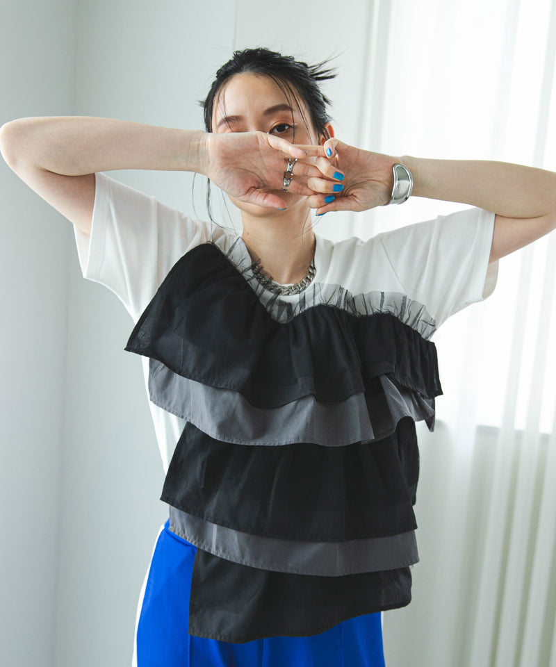ボリュームラッフルTシャツ