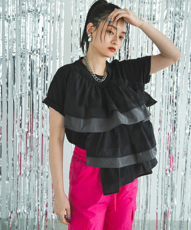 ボリュームラッフルTシャツ