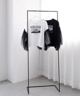 デザインプリントチュールスリーブTシャツ