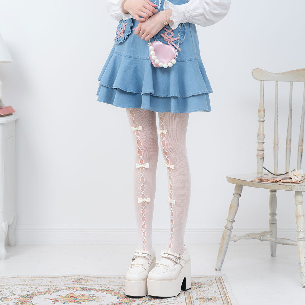 予約 12/18発送】【メール便】ホールリボンシアータイツ – レディース