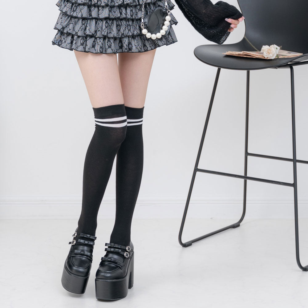 メール便】ライン入りニーハイソックス – レディースファッション通販