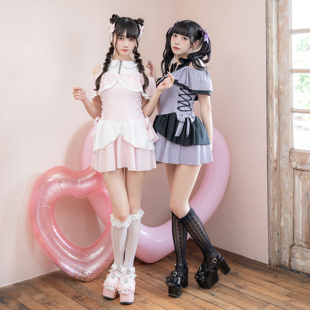 Timesale対象】【送料無料】魔法少女サイドレースアップ水着