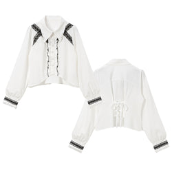 スタッズレースブレードブラウス