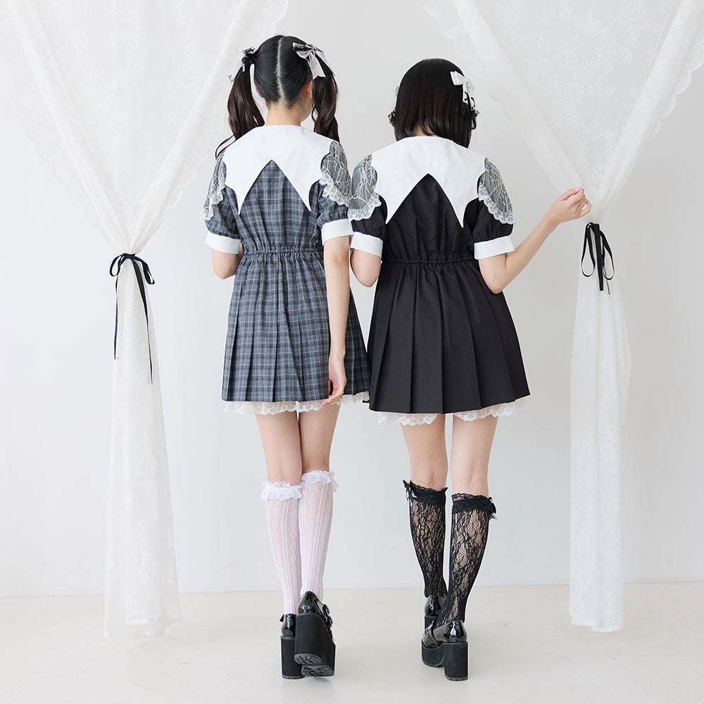 デビル襟クロスフリルワンピース – レディースファッション通販