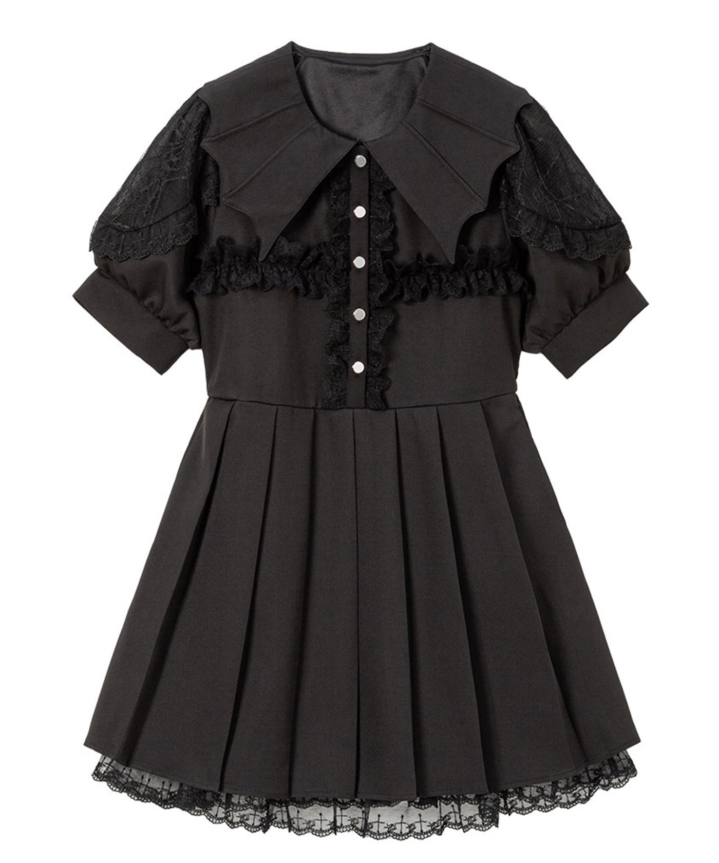 デビル襟クロスフリルワンピース – レディースファッション通販の夢