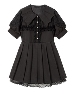 デビル襟クロスフリルワンピース