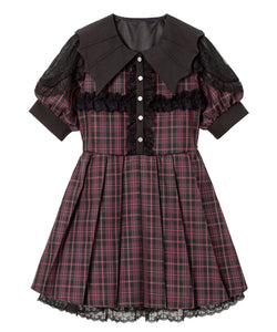 デビル襟クロスフリルワンピース