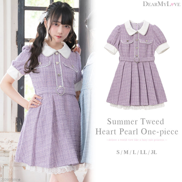 夢展望 DearMyLove サマーツイードハートパールワンピース 3L サマーツイードハートパールワンピース – レディースファッション通販
