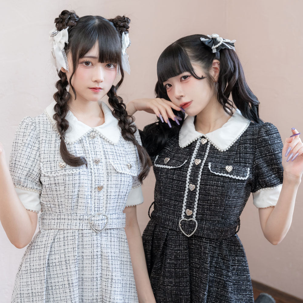 DearMyLove キラキラハートキルティングサマーツイードワンピース 3L DearMyLove ワンピース キラキラハートキルティングサマー