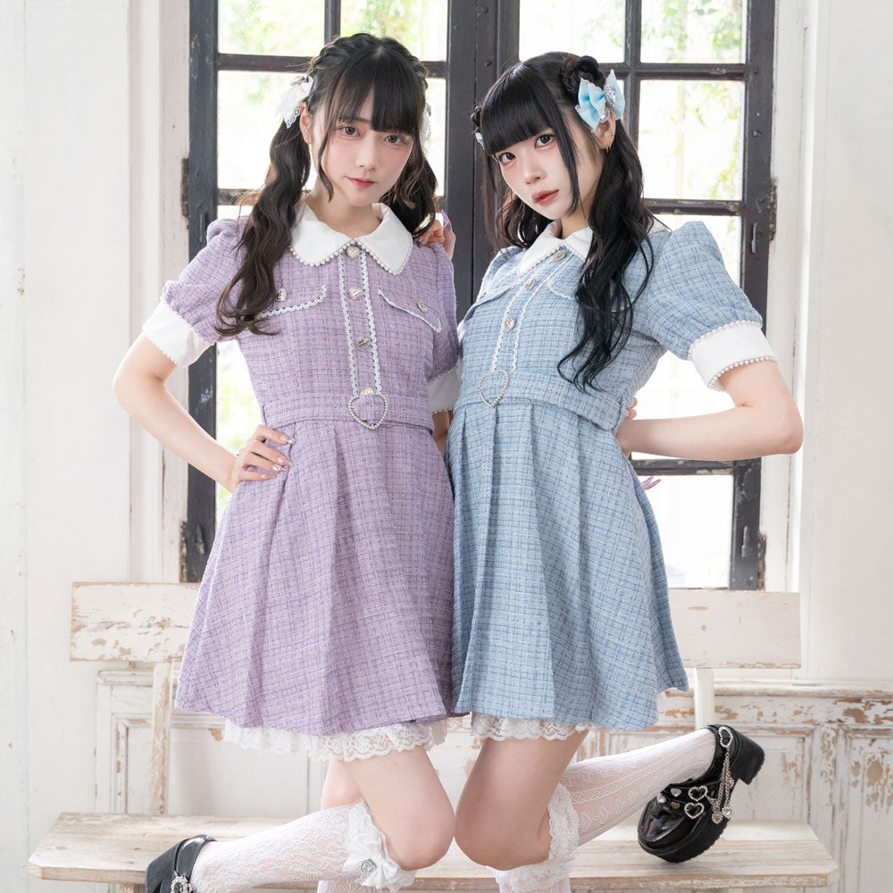 サマーツイードハートパールワンピース – レディース サマーツイードハートパールワンピース – レディース