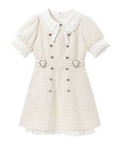 キラキラハートキルティングサマーツイードワンピース