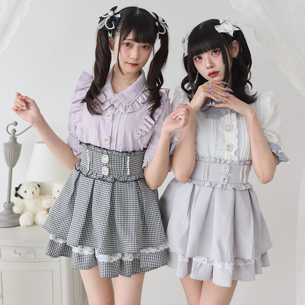 新品未使用　可愛い♪リボンとパールのスカート 楽天市場】リボンパールチェーンレースフリルスカート : 夢展望