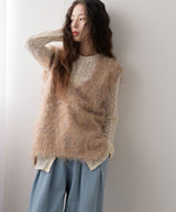 ミックスカラーVネックベスト【ニット】