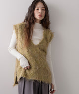 ミックスカラーVネックベスト【ニット】