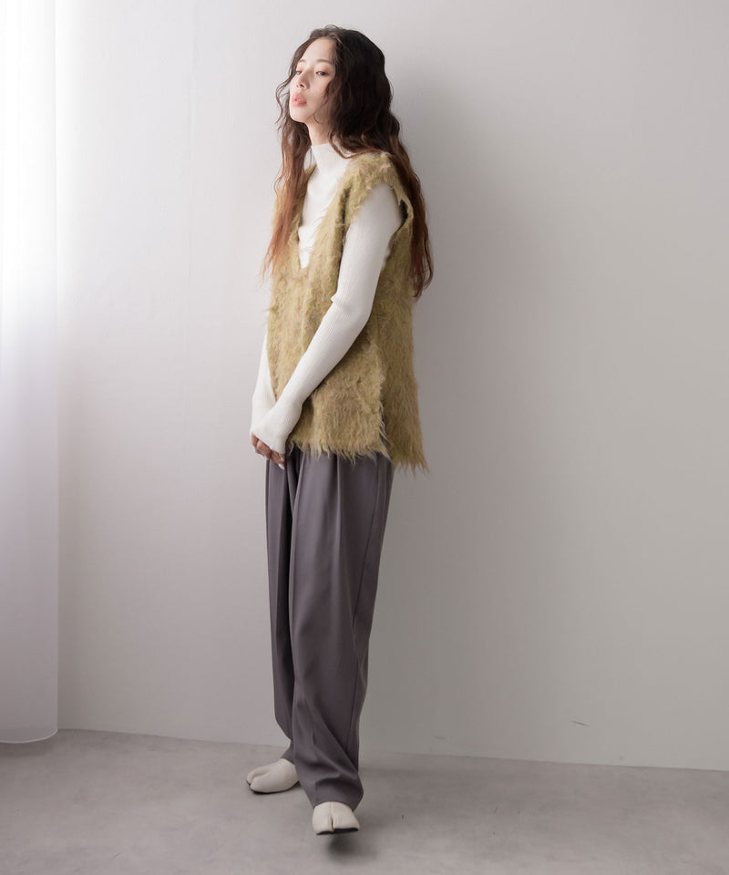 ミックスカラーVネックベスト【ニット】