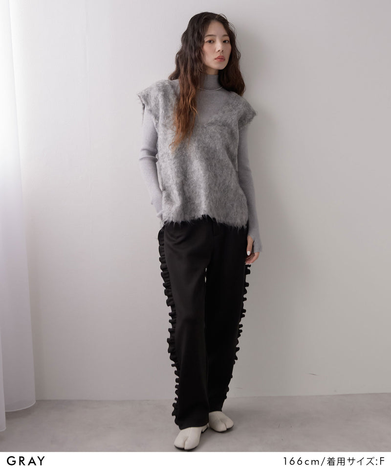 ミックスカラーVネックベスト【ニット】