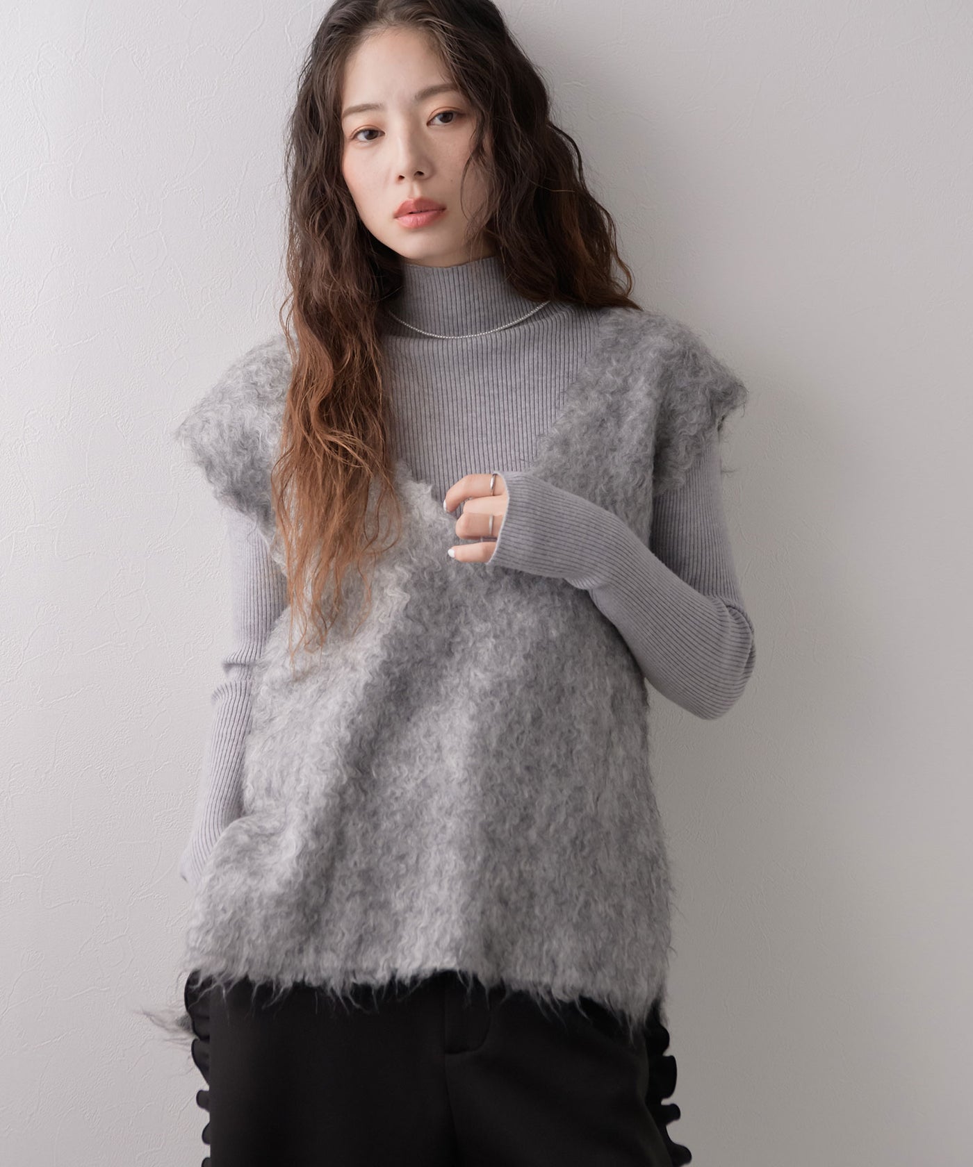 ミックスカラーVネックベスト【ニット】 – レディースファッション通販