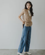 ミックスカラーVネックベスト【ニット】