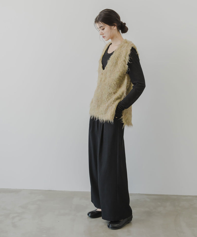 ミックスカラーVネックベスト【ニット】