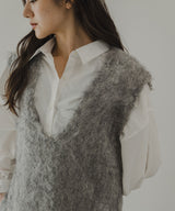 ミックスカラーVネックベスト【ニット】