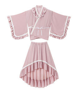 はしごレースフリルロリータ浴衣