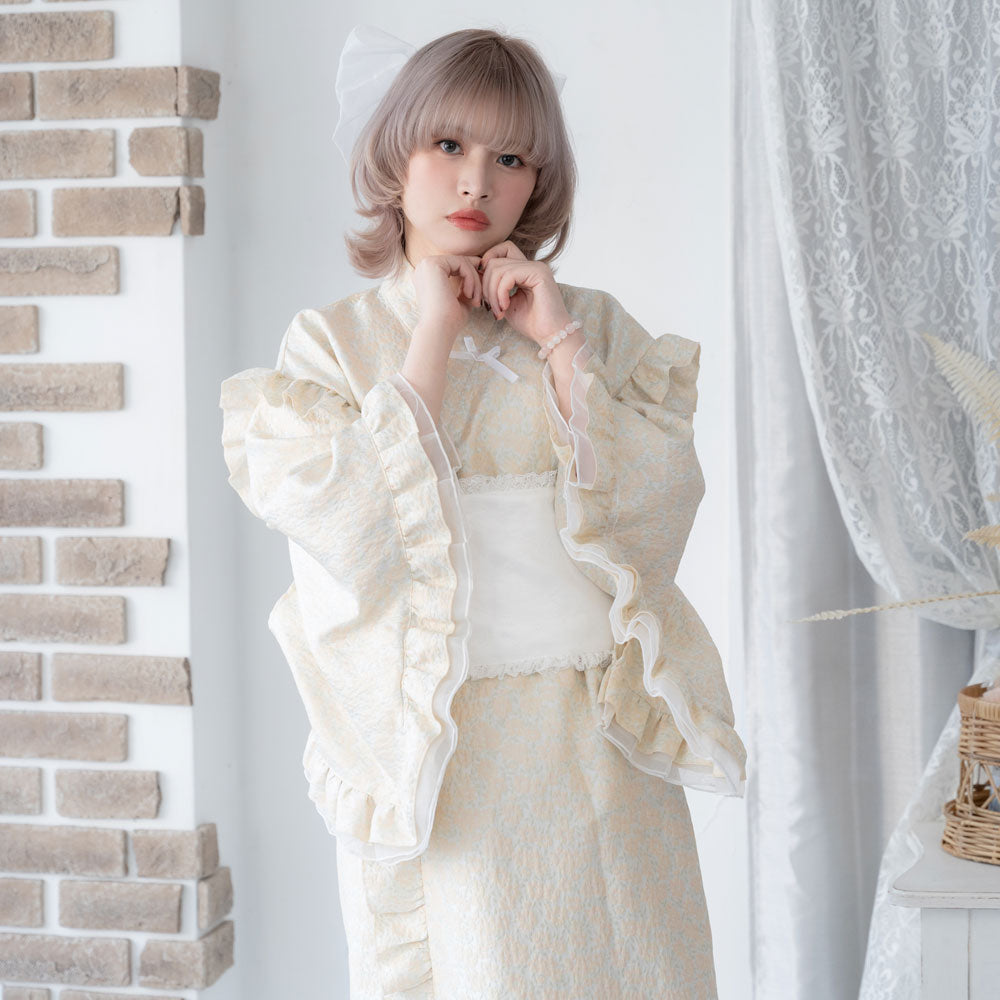 さ*え様 公式完売　夢展望　フリルティアード浴衣　セパレート　２部式　上下セット 楽天市場】【SALE】ハートレースフリルセバレート浴衣
