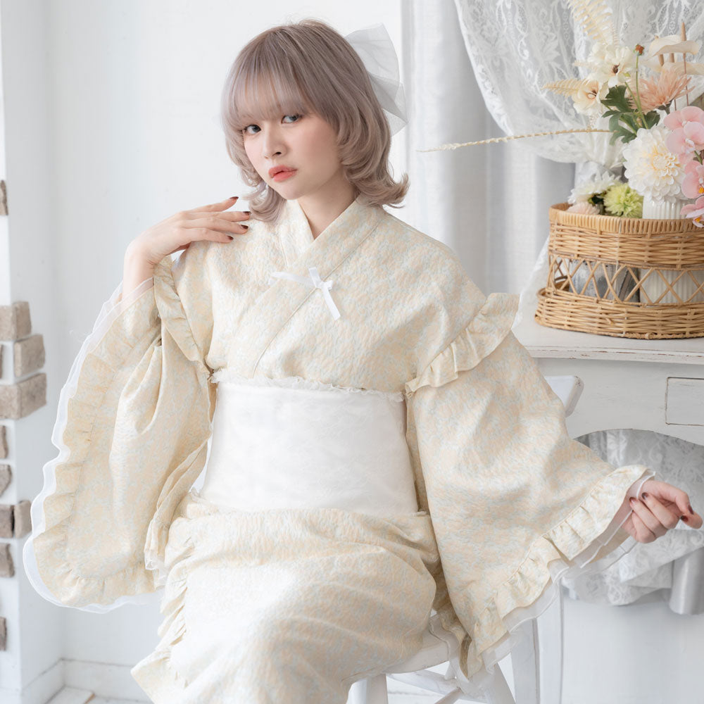 夢展望　ダブルリボンフリルティアード浴衣　DearMyLove ダブルリボンフリルティアード浴衣 – レディースファッション