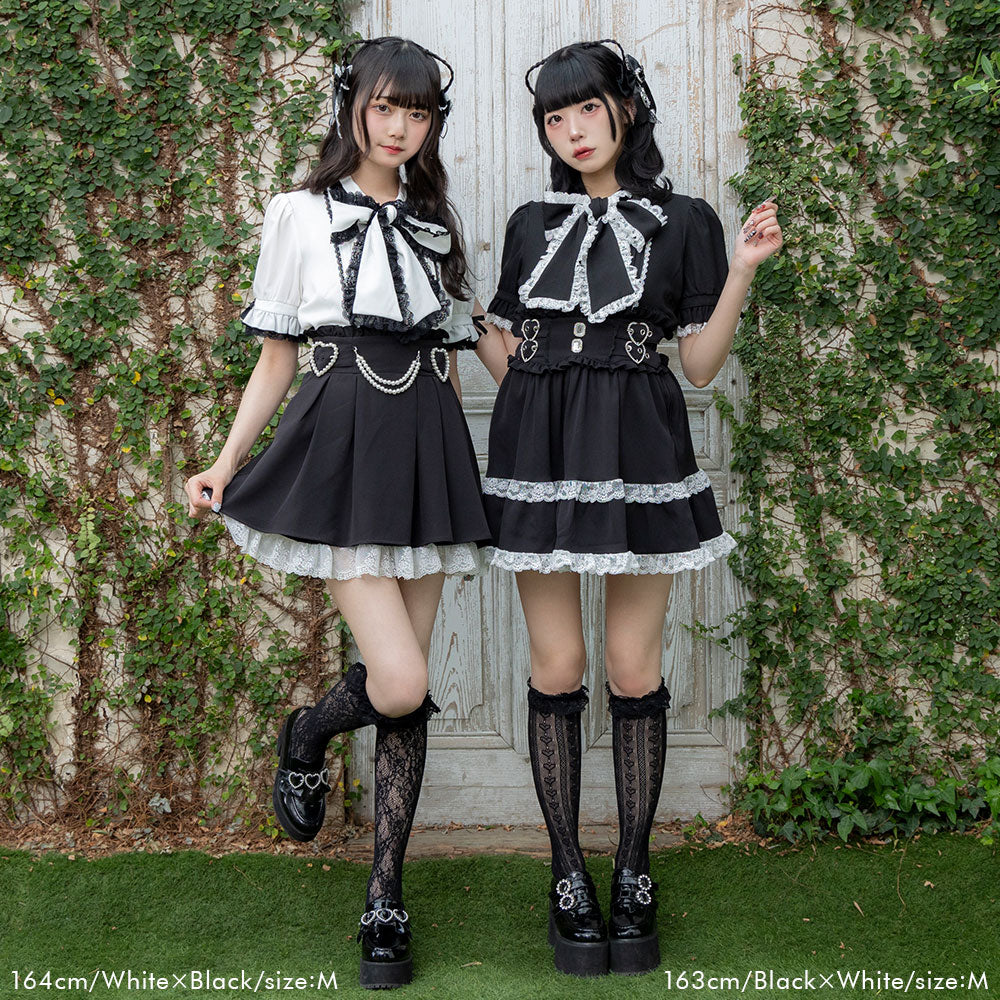 レースフリルたっぷり上品ボウタイリボンブラウス – レディース