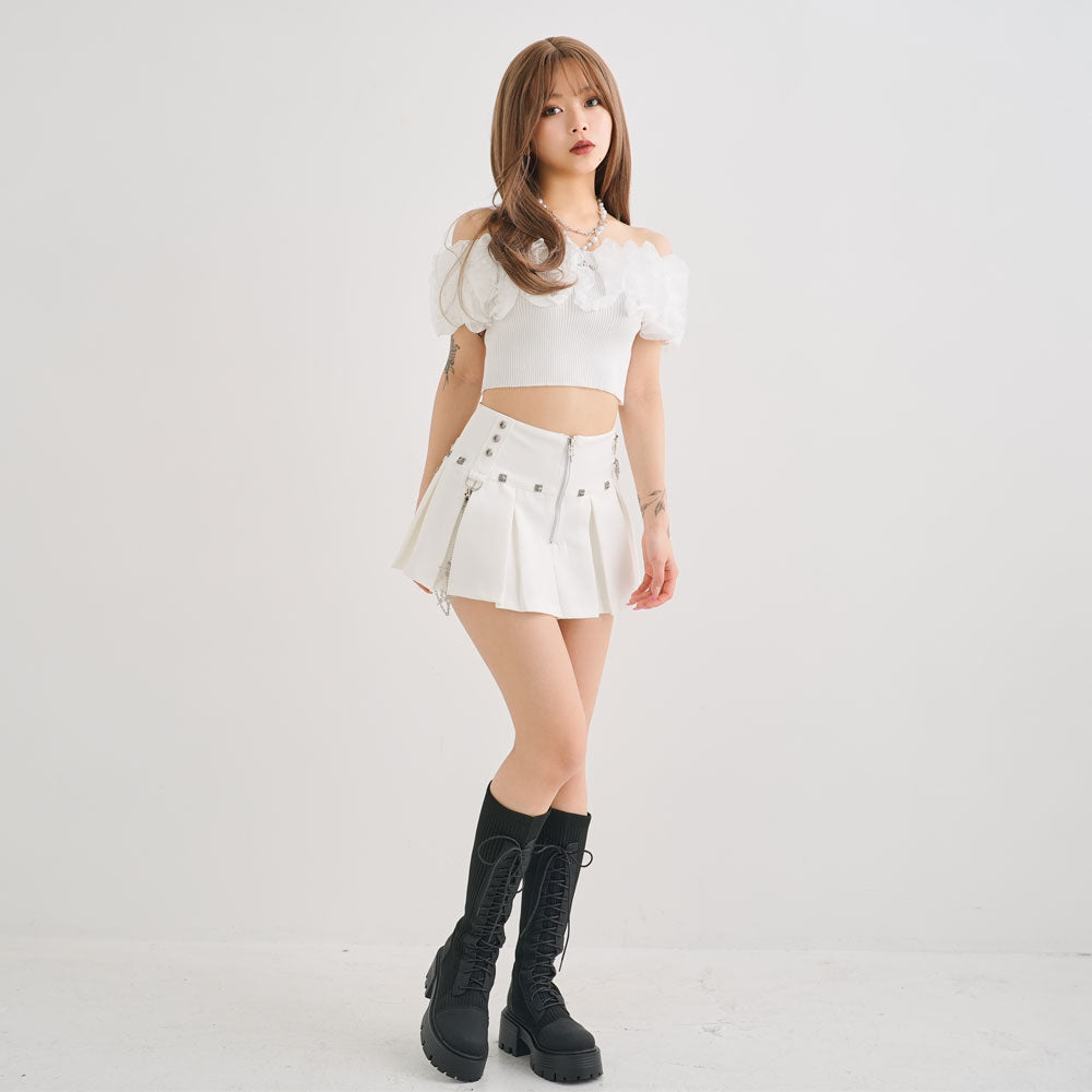 【d.i.a.】サイドレザー編み上げスタッズスカパンミニスカ ギャル d.i.a.】サイドレザー編み上げスタッズスカパンミニスカ ギャル