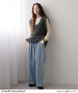 フェザーヤーンVネックベスト【ニット】