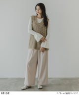 フェザーヤーンVネックベスト【ニット】