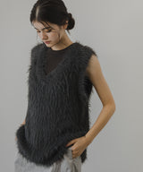 フェザーヤーンVネックベスト【ニット】