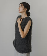 フェザーヤーンVネックベスト【ニット】