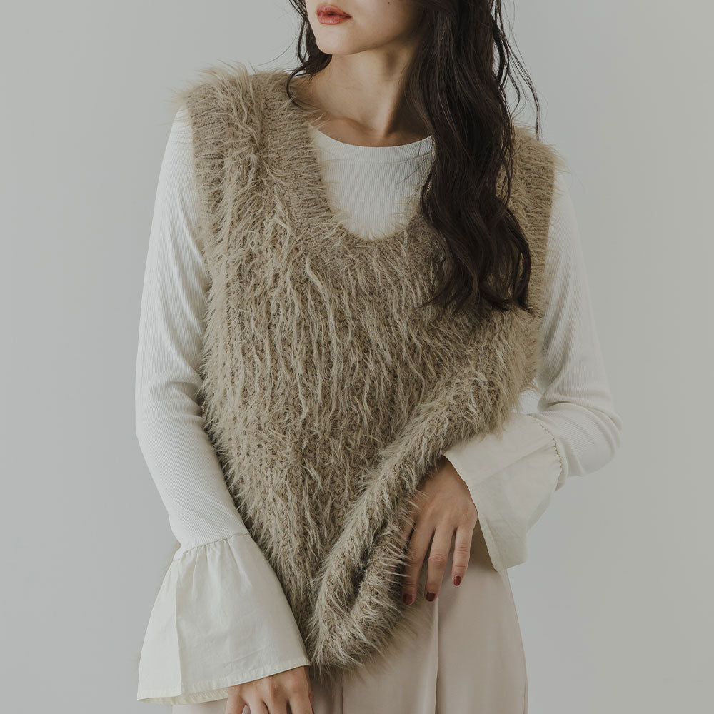 【美品✴︎】IENA LA BOUCLE◆フェザーヤーンベスト IENA LA BOUCLE フェザーヤーンベスト