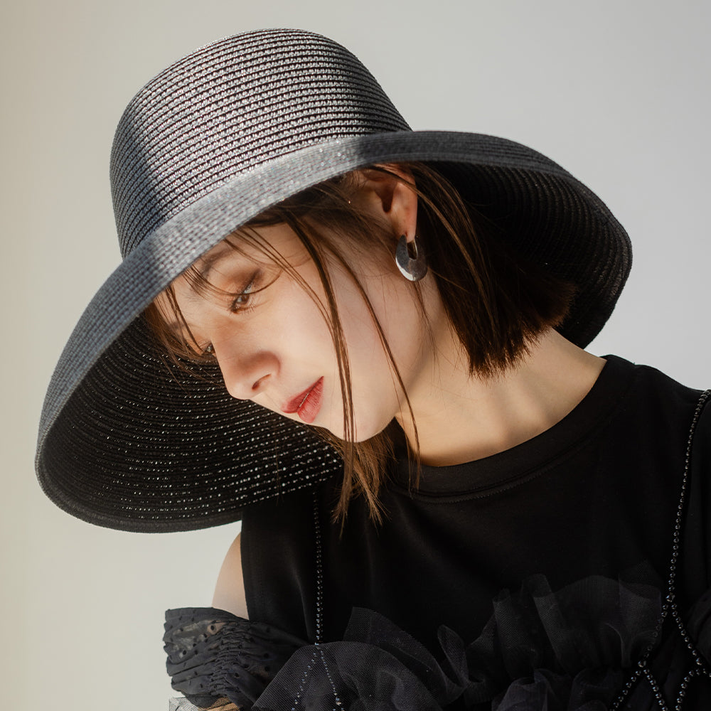 追跡便【lack of color】つば広 編み込み ストローサンハット Lack of Color】超つば広 カンカン帽 リボン取外し可能 (lack of