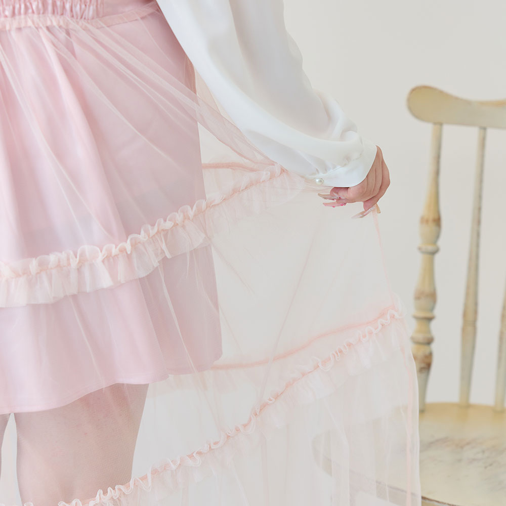 BEAMS HEART フリルチュールトップス×キャミワンピース BEAMS HEART（ビームス ハート）フリルチュールトップス