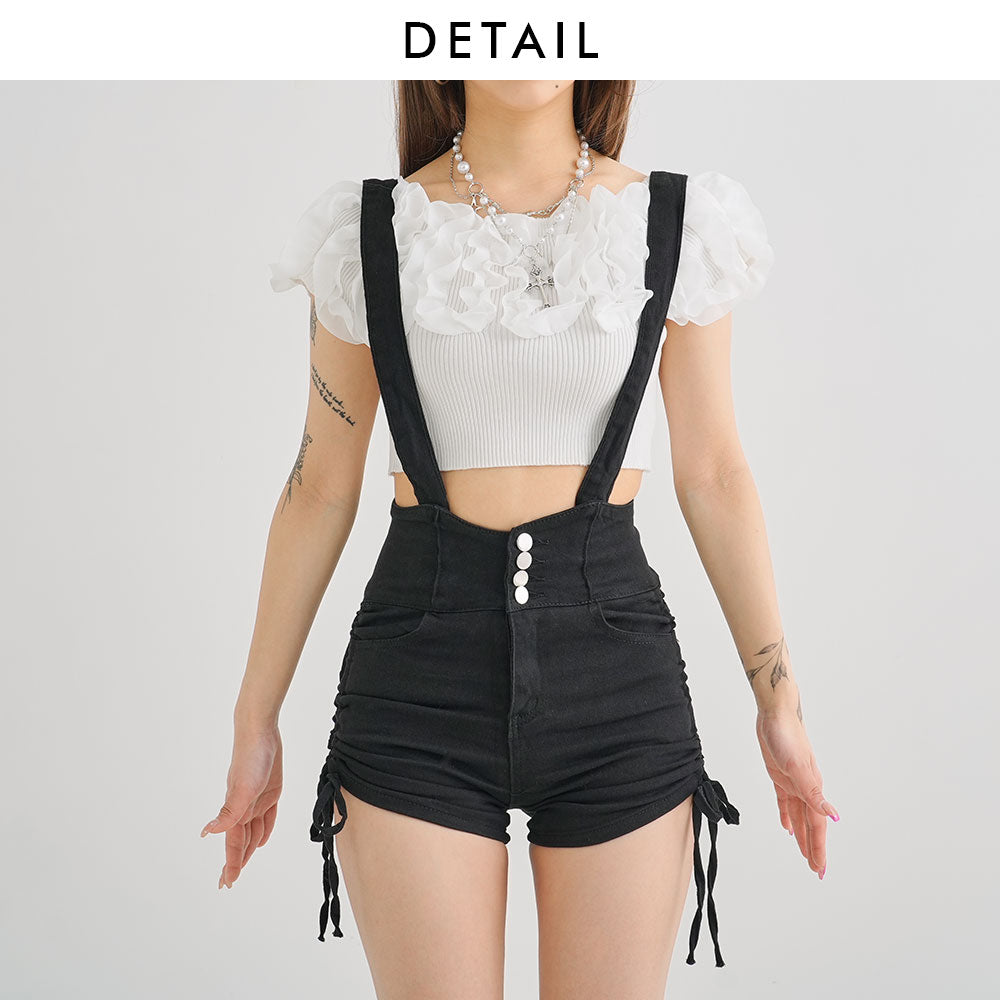 24AW】WOMENS サスペンダーショートパンツ グレー/072344450