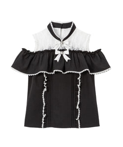 ラッフルオフショルブラウス