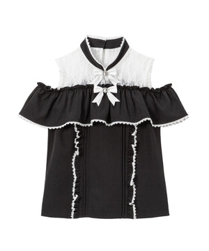 ラッフルオフショルブラウス