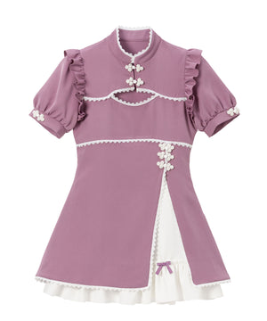 チャイナ釦スリットワンピース