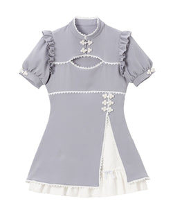 チャイナ釦スリットワンピース