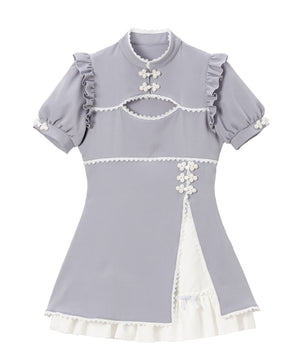 チャイナ釦スリットワンピース