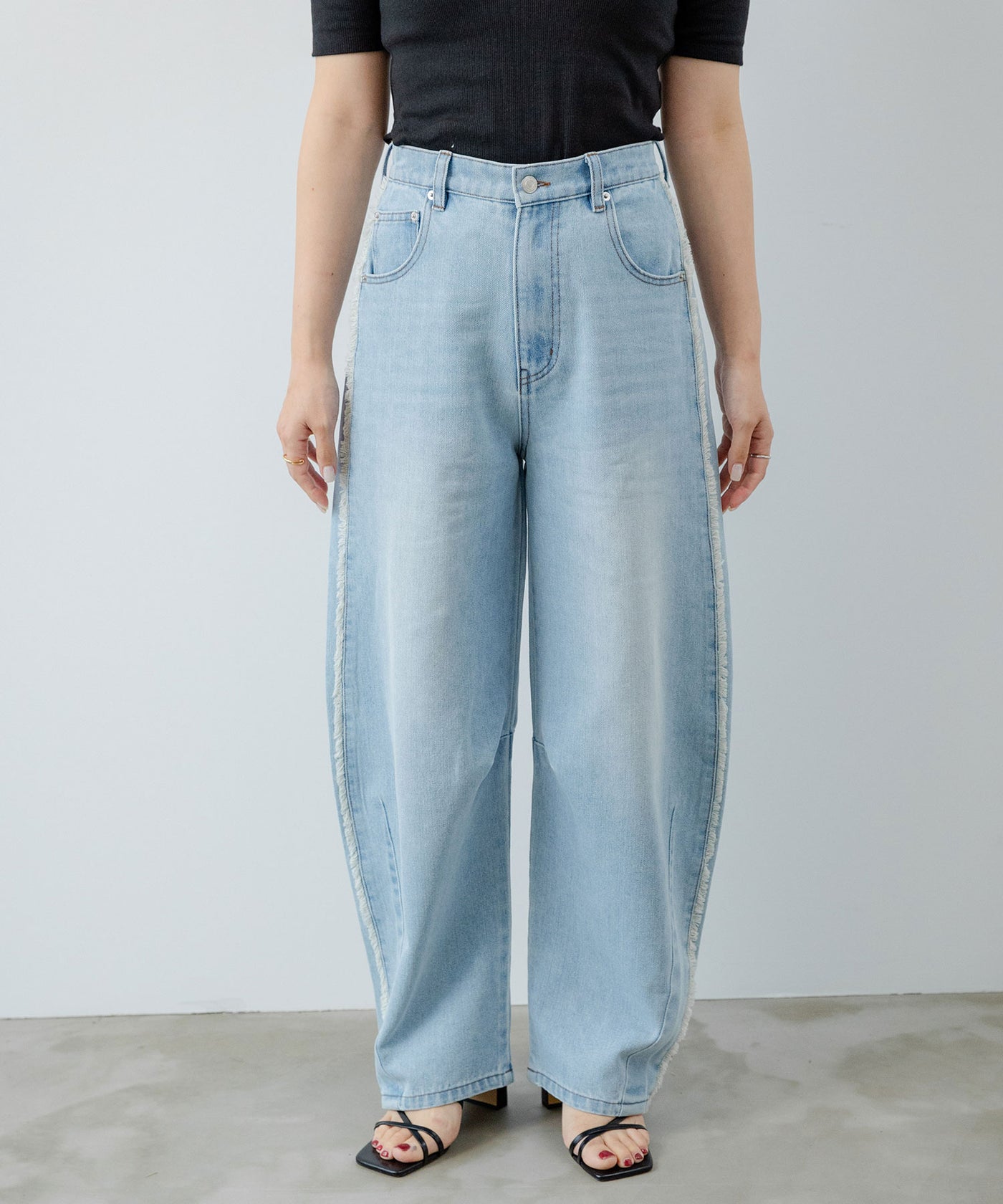 2buy10%OFF対象】フリンジカーブデニムパンツ – レディース