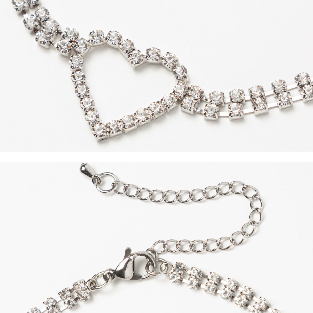 ラインストーン付きチョーカー 送料無料 ラインストーン 英文字 チョーカー きらきら