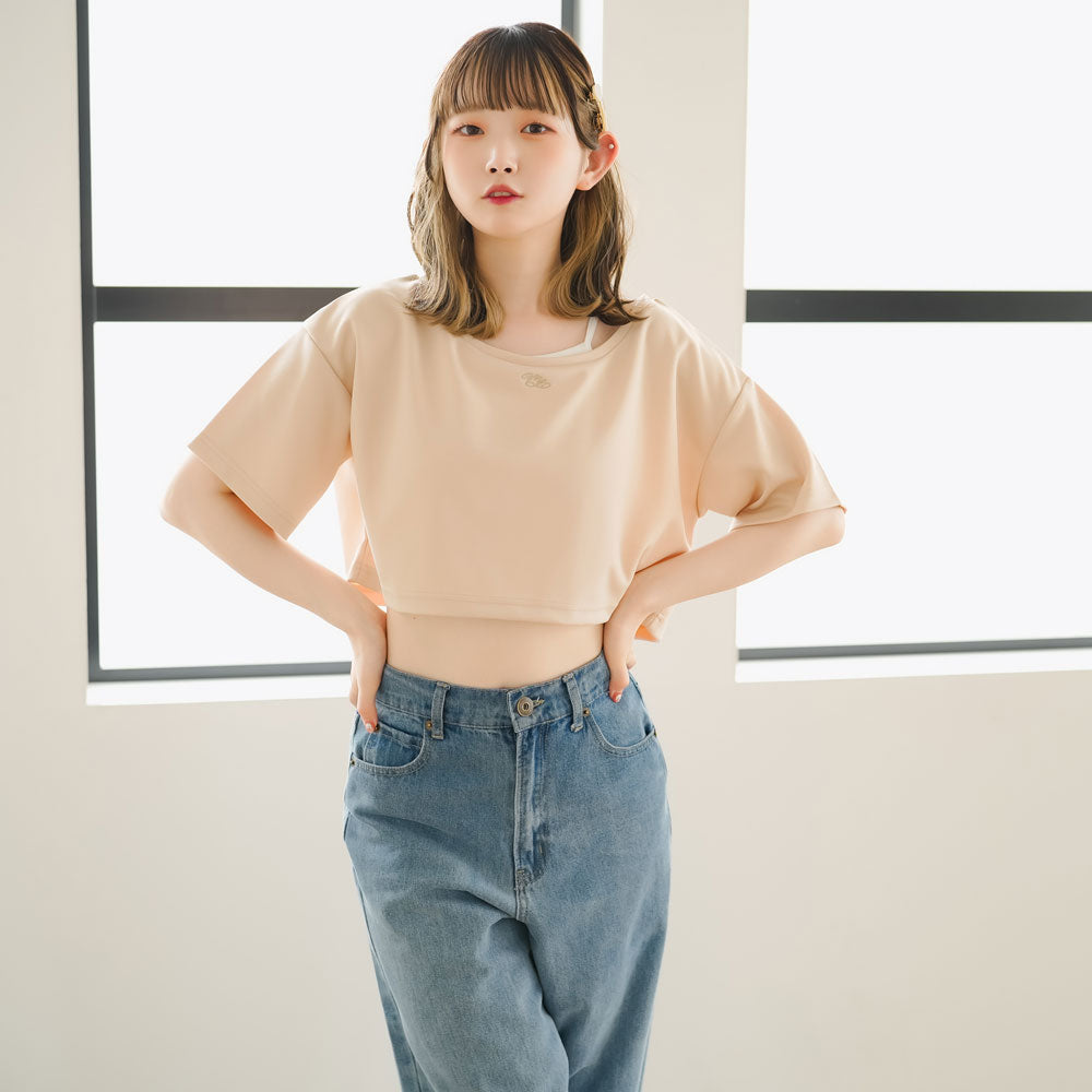 メール便】クロップドロゴ刺繍Tシャツ – レディースファッション通販の